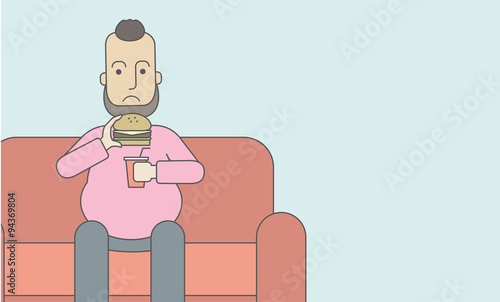 Man eating hamburger. 