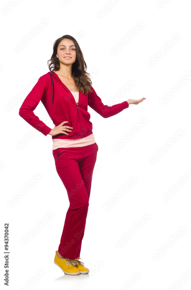 Woman in sport concept isolated on white Woman in sport concept isolated on white
