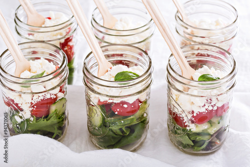Salad in mason jars