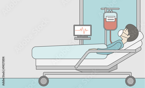 Patient lying in bed