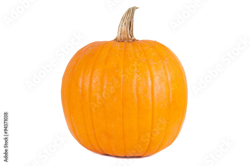 Whole pumpkin on white background