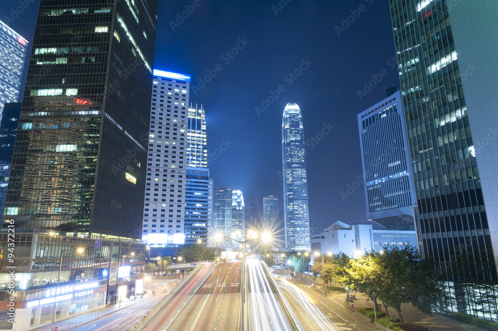 Hong Kong Night Car Trail