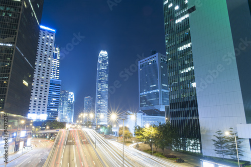 Hong Kong Night Car Trail