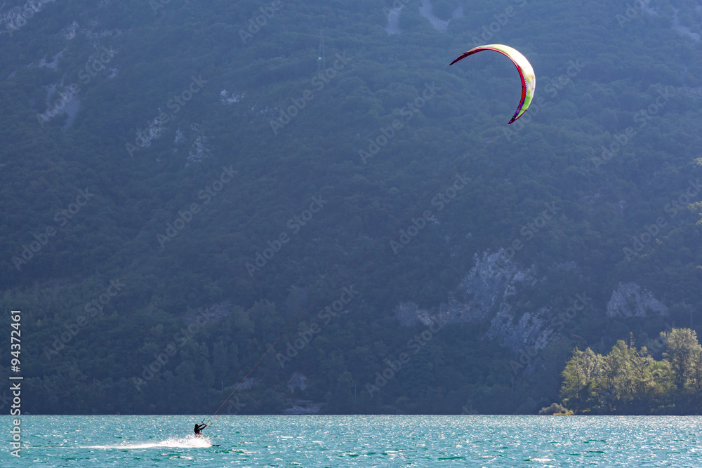 Kiteboarder on the lake