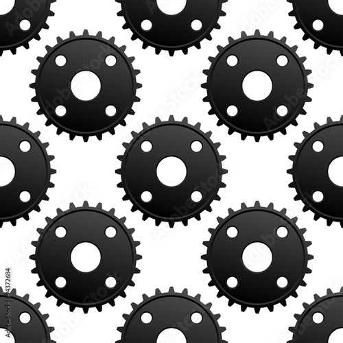Paatern of black gears with frequent cogs