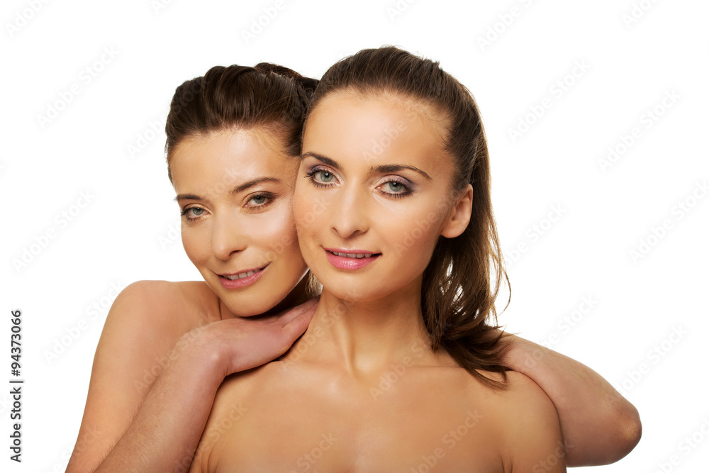 Two sisters with make up. Two sisters with make up.