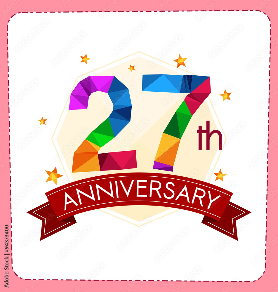 colorful polygonal number anniversary logo colorful polygonal number anniversary logo