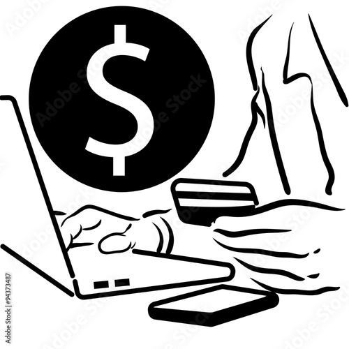 Man making an online purchase