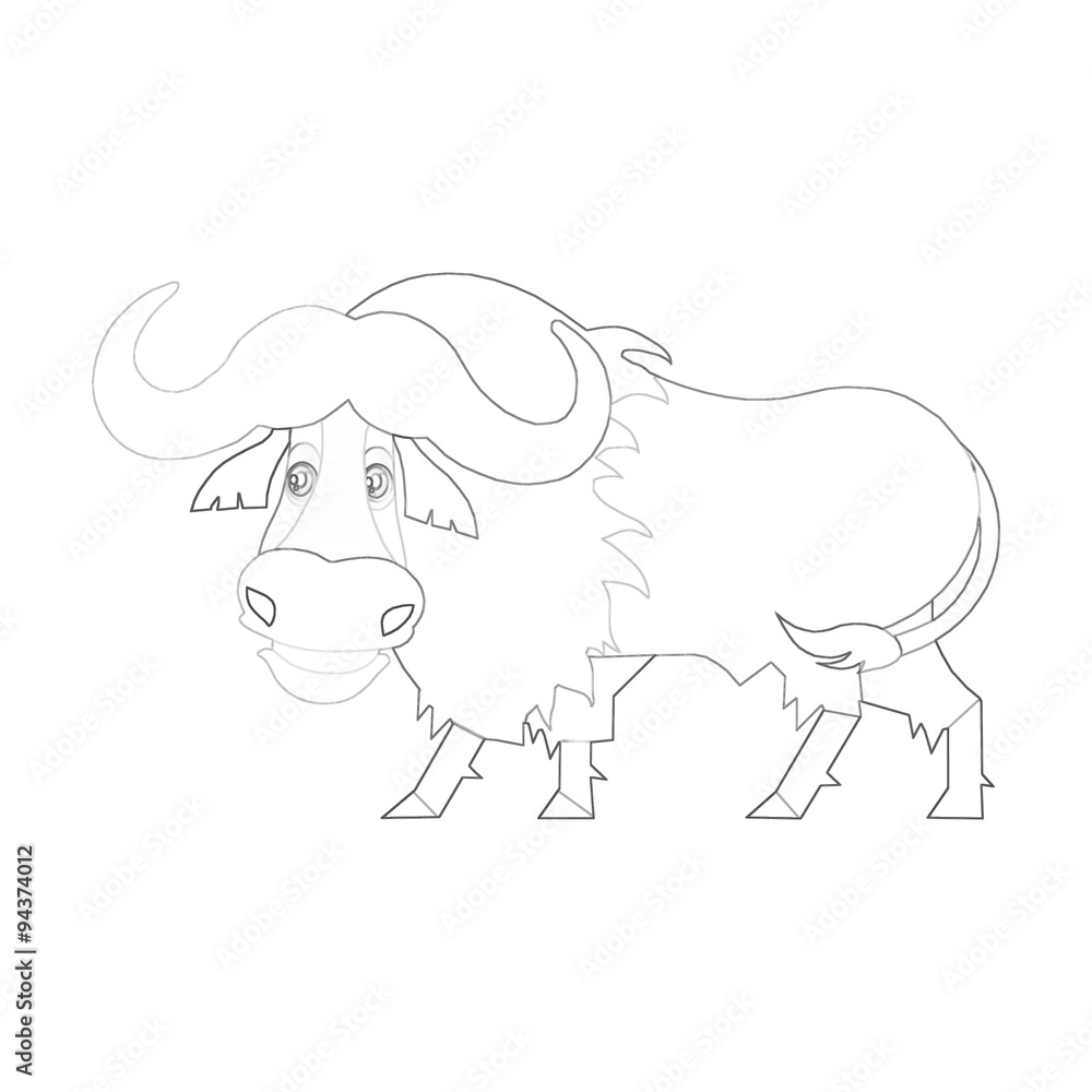 Illustration: Coloring Book Series: Yak. Soft line. Print it and bring it to Life with Color! Fantastic Outline / Sketch / Line Art Design. Illustration: Coloring Book Series: Yak. Soft line. Print it and bring it to Life with Color! Fantastic Outline / Sketch / Line Art Design.