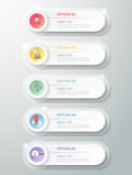 Design Infographic 5 steps template for  bussiness concept