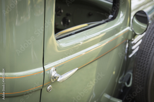 Detail Abstract of Vintage Car Door and Handle