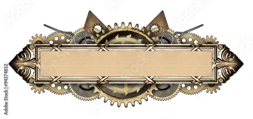 Metal frame and clockwork details