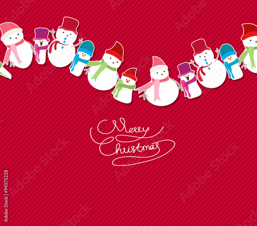 Merry Christmas snowman background