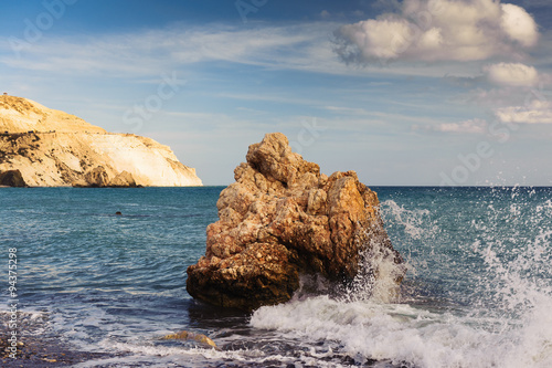 Rock and the sea. Petra tou Romiu.Cyprus photo