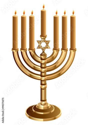 Hanukkah candleholder with 7 candles. Candlestick for 7 candles. Minor