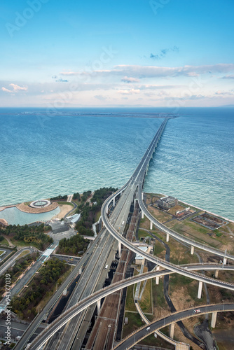 Ταπετσαρία railroad bridge connected to Kansai international airport