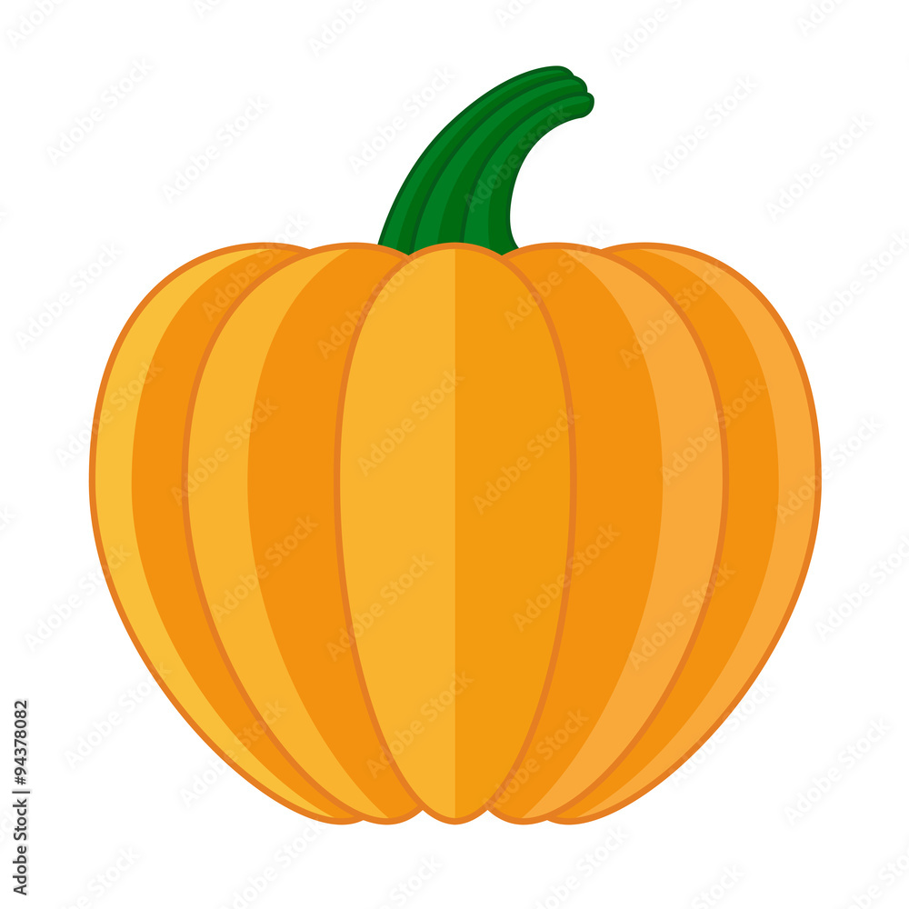 Entire pumpkin vector flat halloween icon, vegetable Entire pumpkin vector flat halloween icon, vegetable