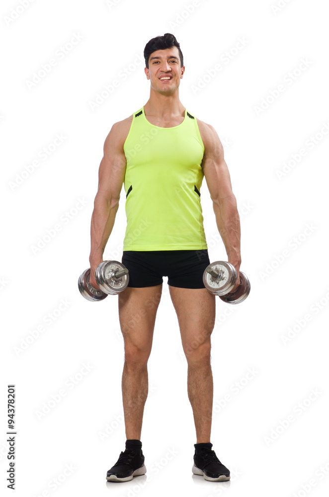 Muscular ripped bodybuilder with dumbbells Muscular ripped bodybuilder with dumbbells