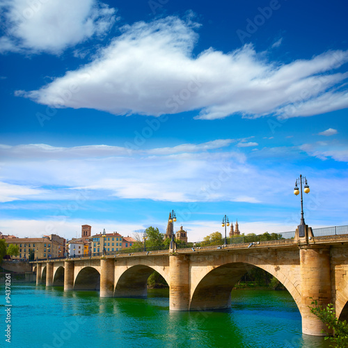 Way of Saint James in Logrono bridge Ebro river photo