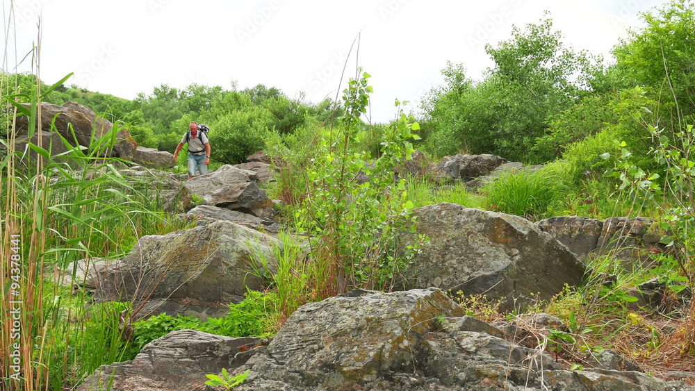 Man tourist goes on hill top. 4K 3840x2160
Man tourist goes on hill top. 4K 3840x2160