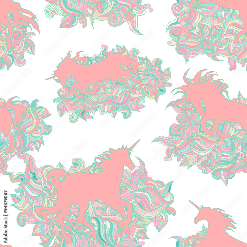 Obraz premium Unicorn seamless pattern