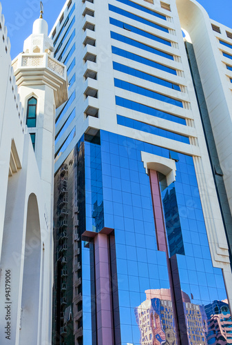 Abu Dahbi, modern and traditional architectures in the city center photo