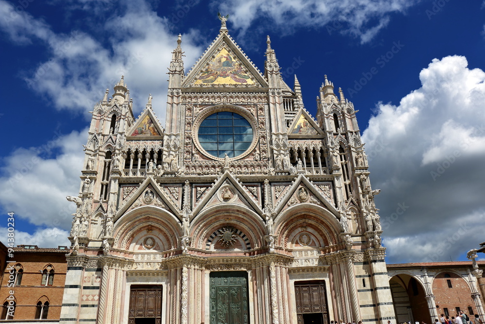 Santa Maria Assunta Cathedral in Siena, Italy. Made between 1215 and 1263, major tourism attraction in Siena