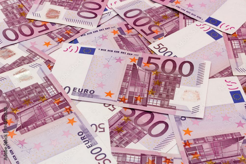 Money background - Five hundred (500) euro bills banknotes