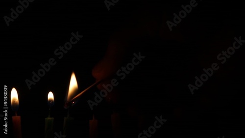 candle birthday light by matches