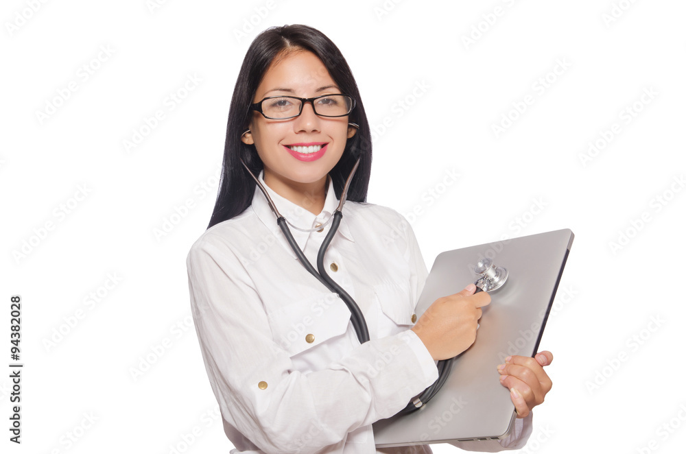 Woman in IT security concept Woman in IT security concept