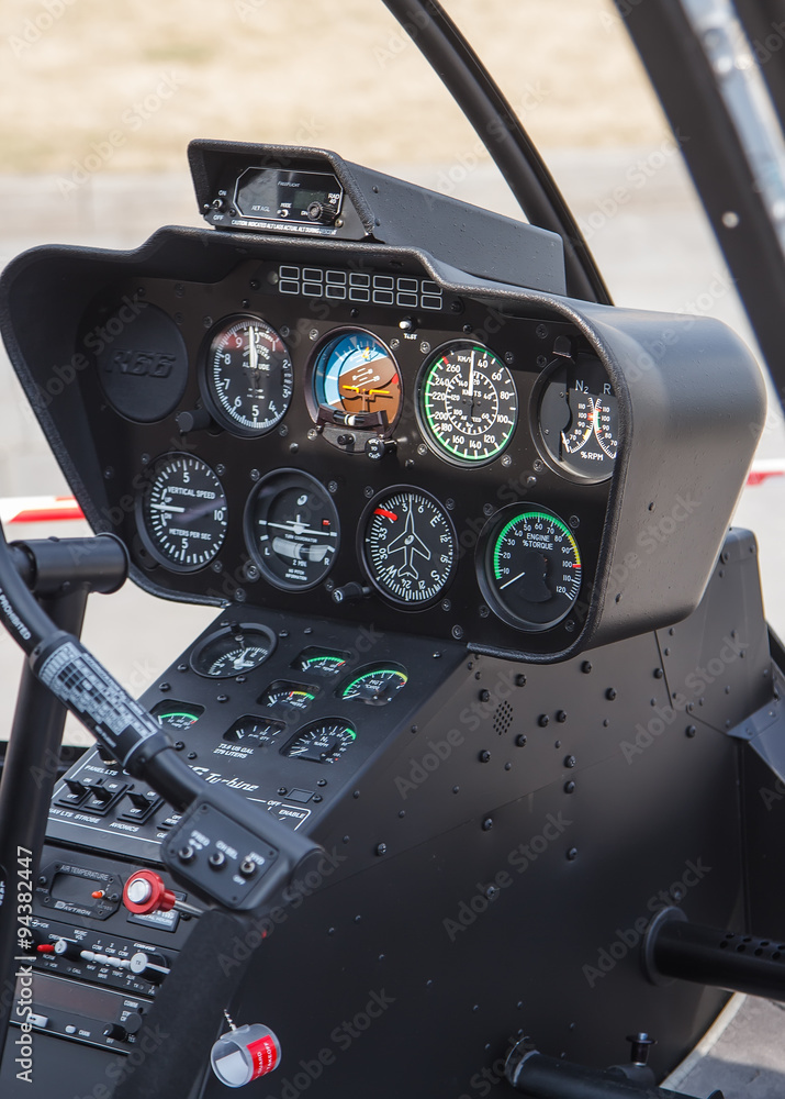 dashboard of a small helicopter