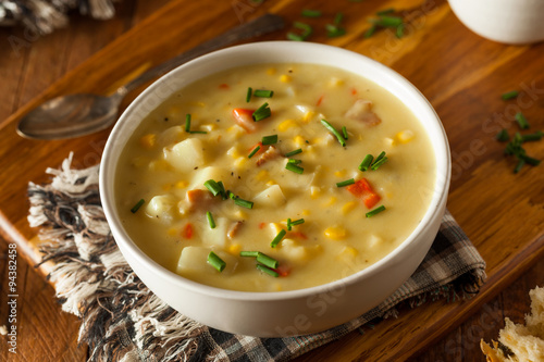 Plakat w ramie Hot Homemade Corn Chowder