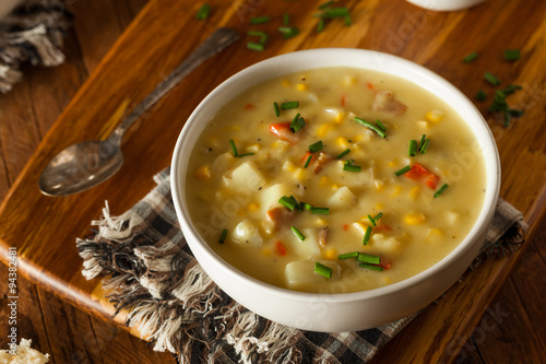 Plakat w ramie Hot Homemade Corn Chowder