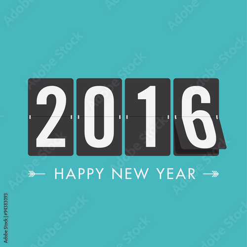 Happy new year 2016 card, editable vector design