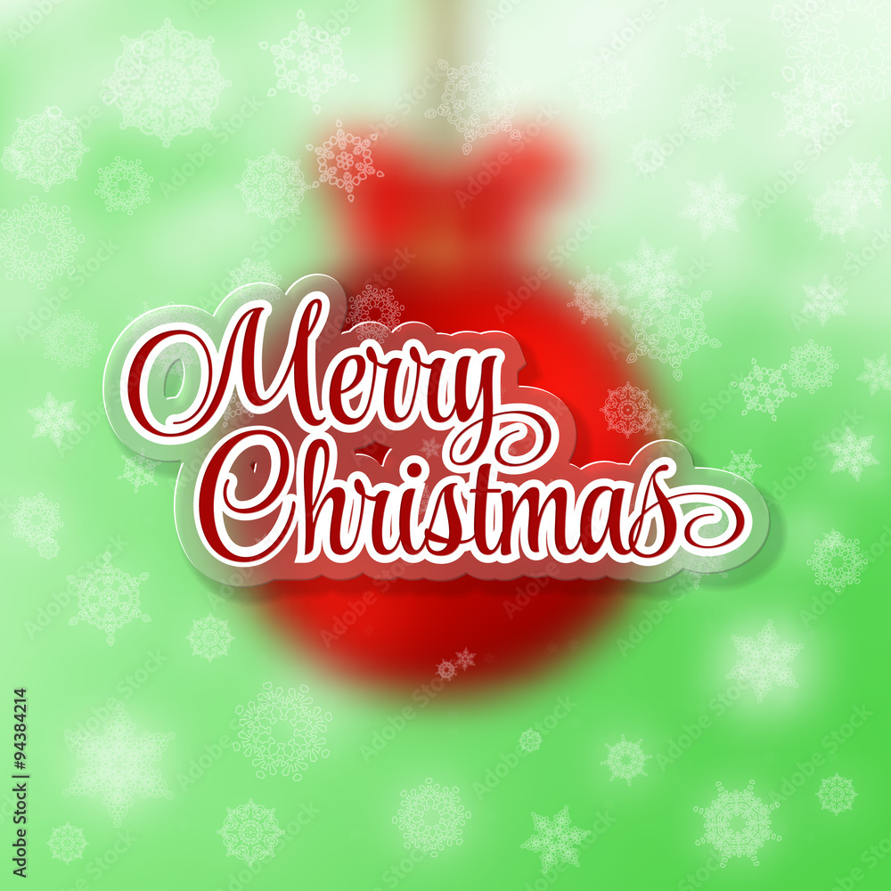 Merry Christmas red ball isolated geen background Merry Christmas red ball isolated geen background