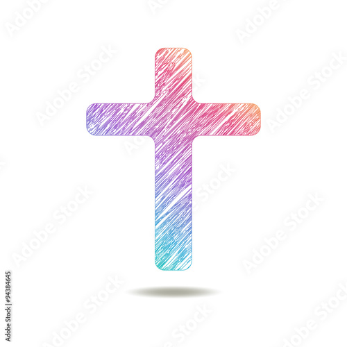 painted Cross logo. colors of rainbow