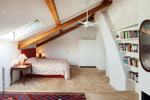 interior, comfortable bedroom photo