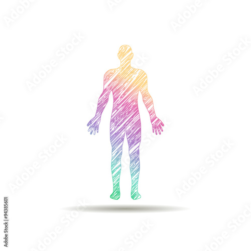 logo man painted in colors of the rainbow