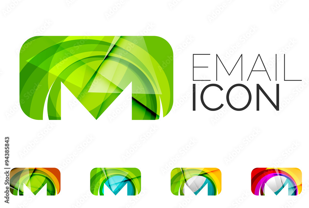 Obraz premium Set of abstract email icon, business logotype concepts, clean modern geometric design