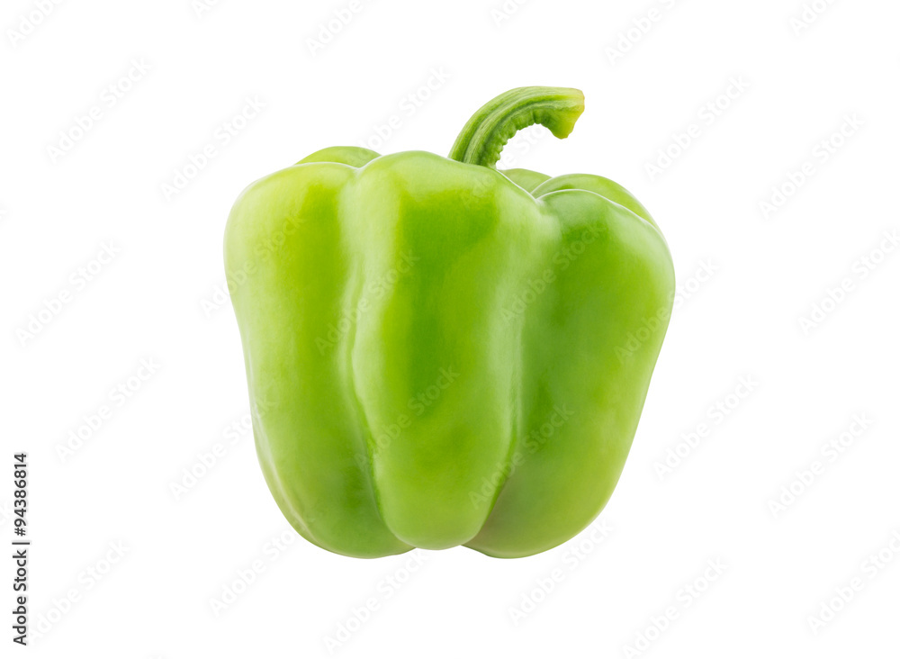 green bell pepper isolated on white background green bell pepper isolated on white background