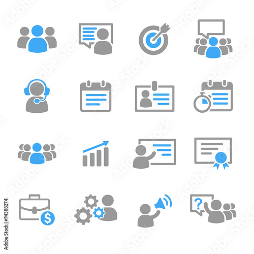 Business training education icons vector