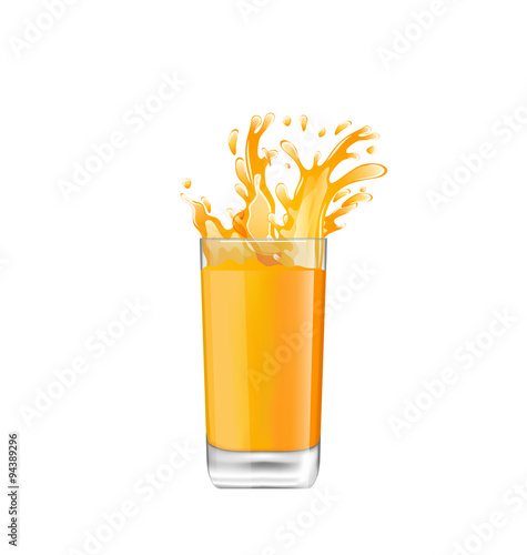 Orange Juice in Glass with Splash