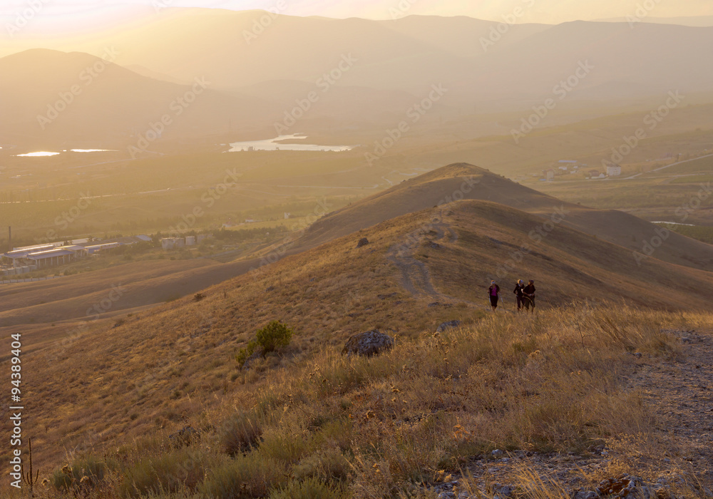 On the hill Voloshina in the setting sun.The Crimea On the hill Voloshina in the setting sun.The Crimea