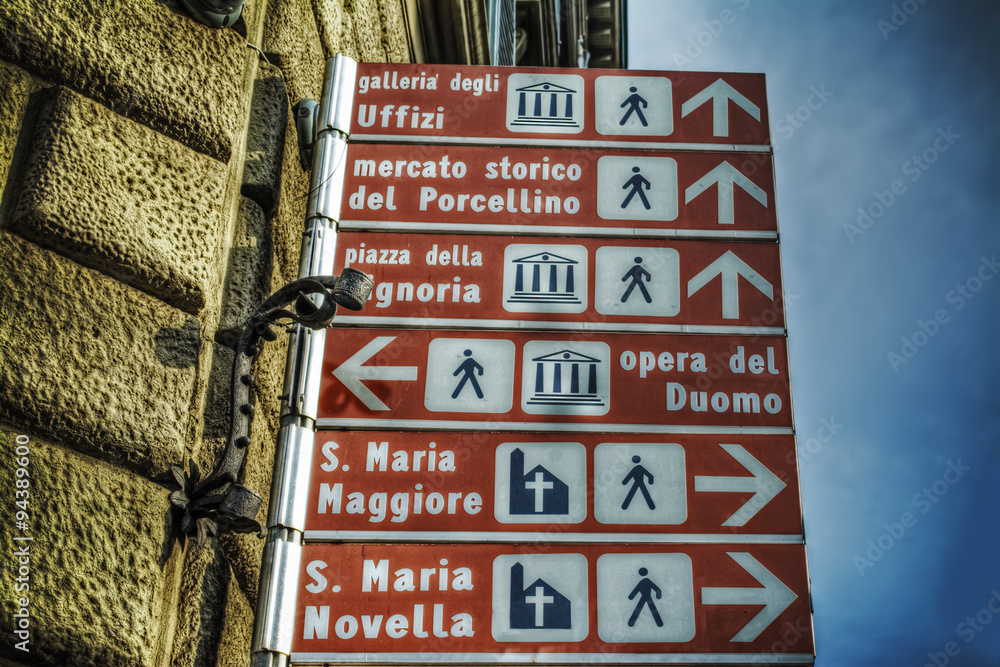 Obraz premium landmark sign in Florence in hdr