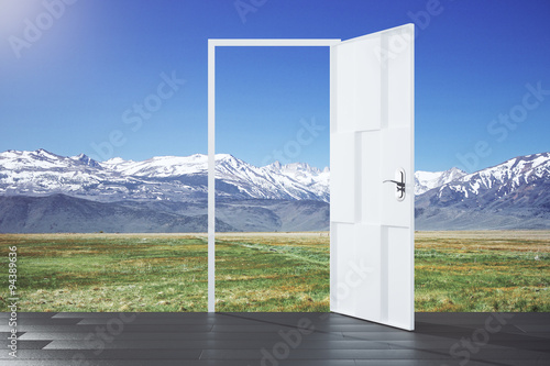 Open door in a nature  concept