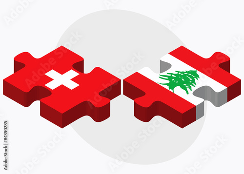 Switzerland and Lebanon Flags