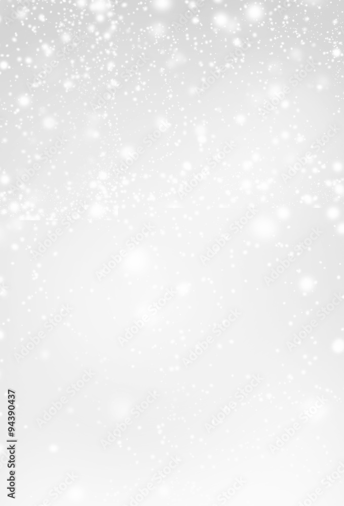 Abstract  Silver Christmas Background with white  lights. Festiv