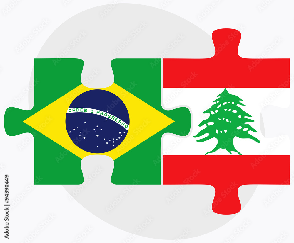 Brazil and Lebanon Flags