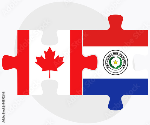 Canada and Paraguay Flags