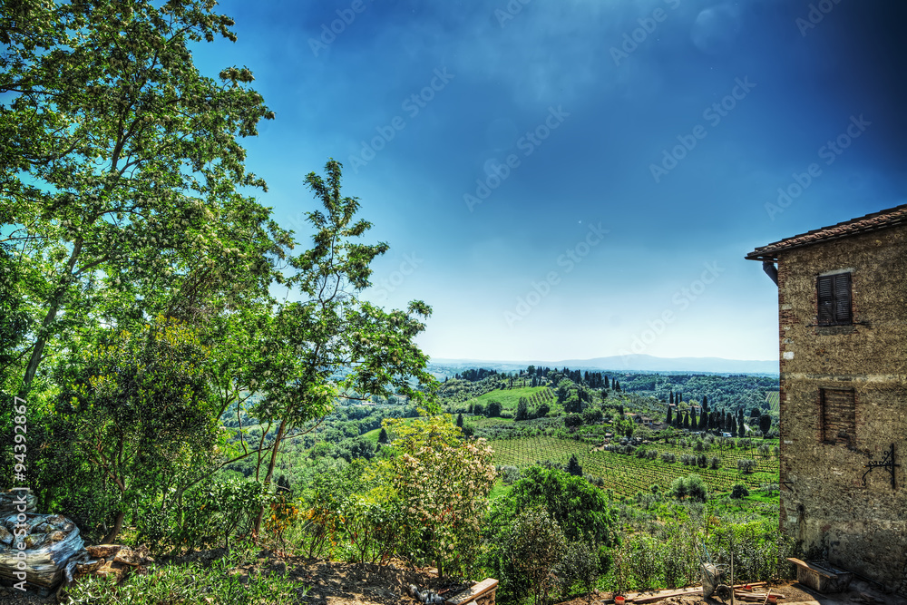 beautiful landscape of San Gimignano surrounding area